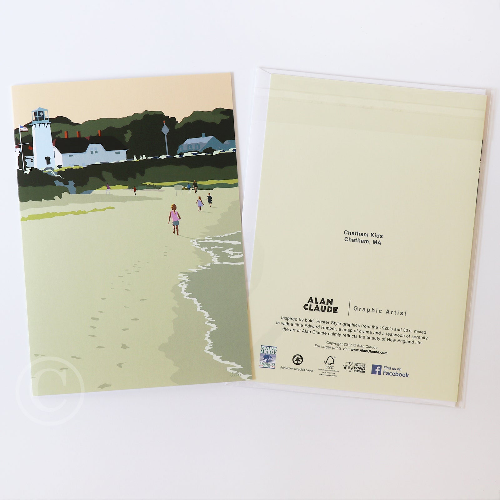 Chatham Lighthouse Kids Notecard 5" x 7"  - Massachusetts