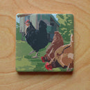 Spring Chickens Art Drink Coaster - Maine