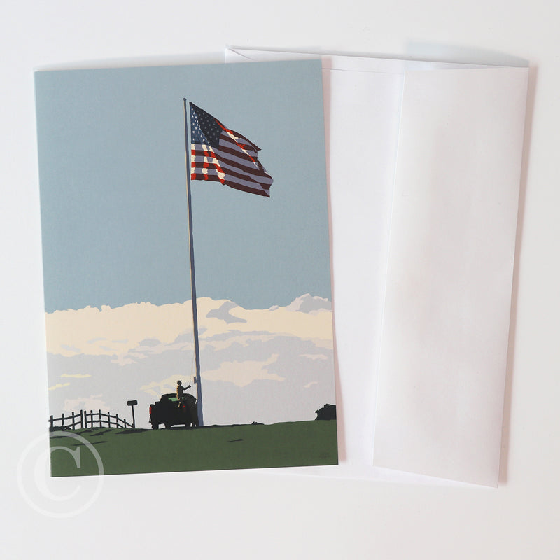 Flag At Fort Williams Notecard 5" x 7"  - Maine
