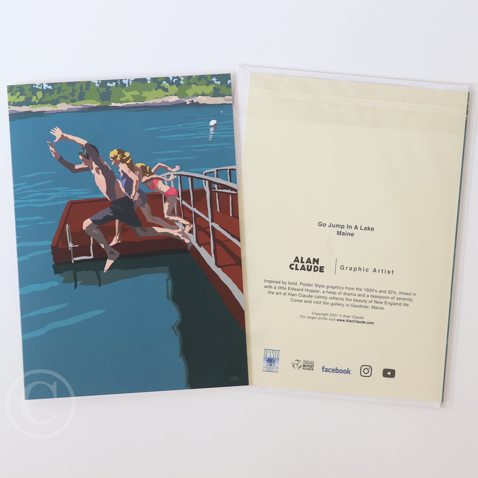 Go Jump In A Lake 5" x 7" Notecard - Maine