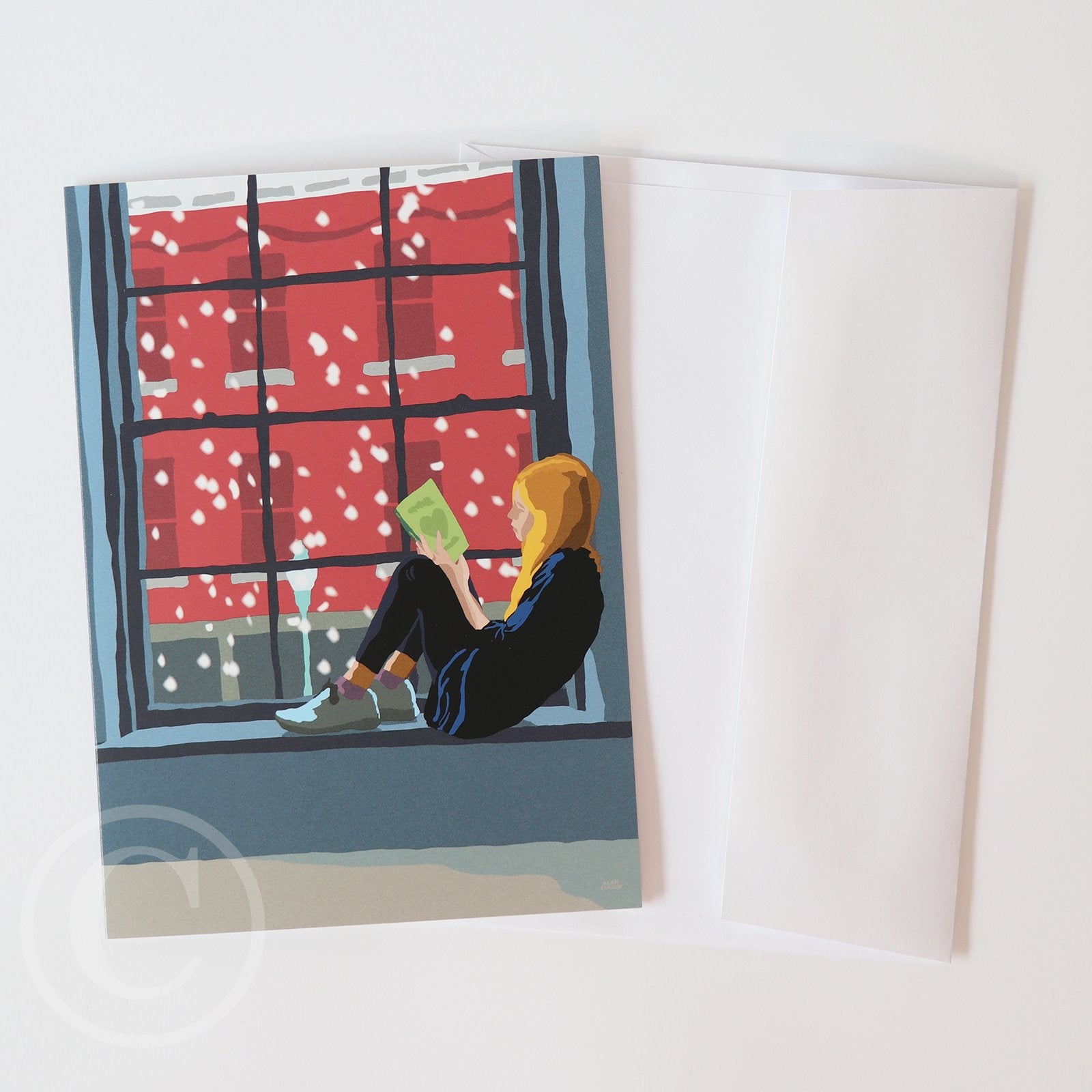 Good Book on a Snow Day 5" x 7" - Maine