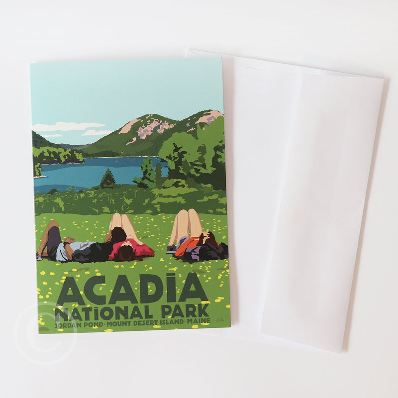 Hikers in Acadia National Park 5" x 7" Notecard - Maine