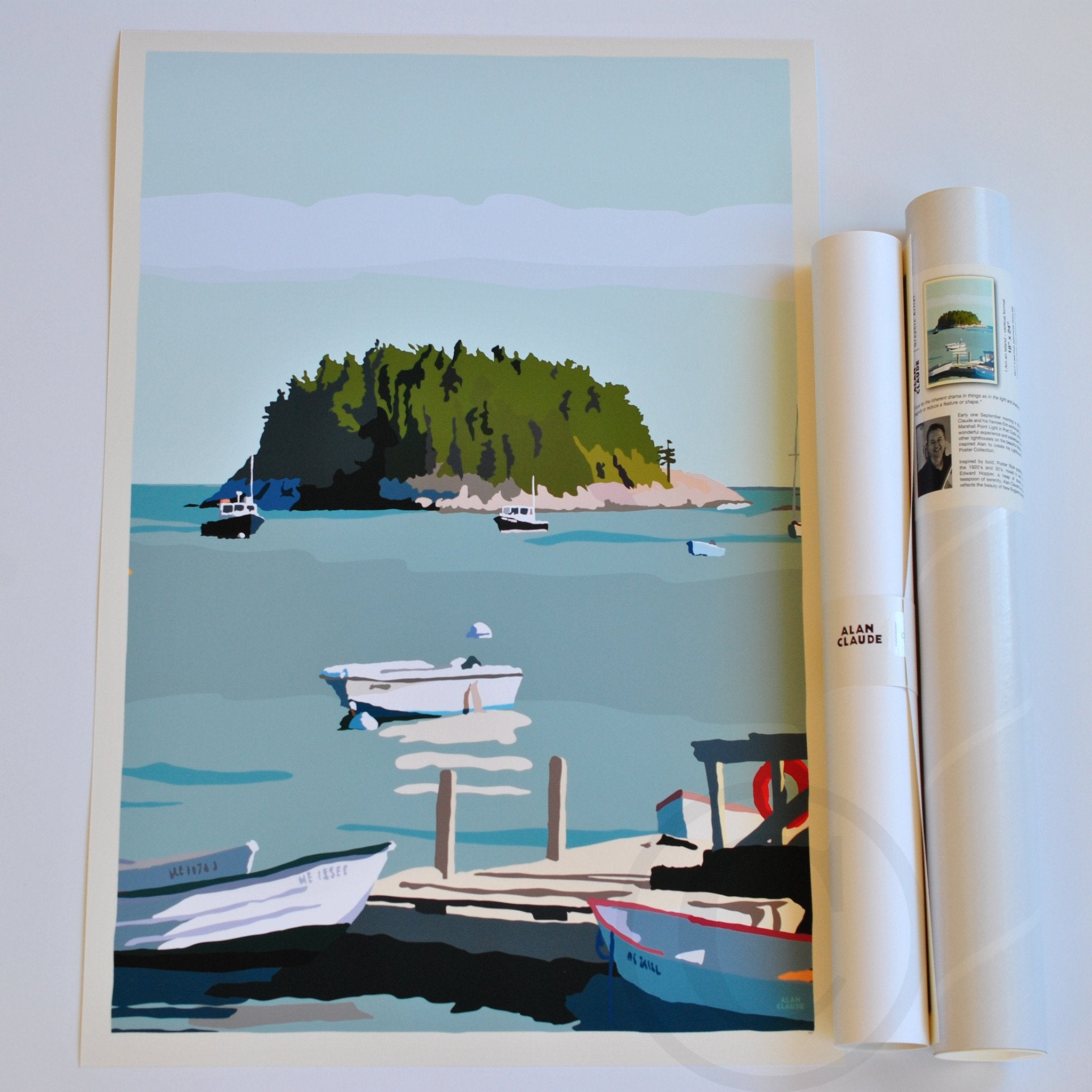 I Am an Island - vertical format - Art Print 18" x 24" Wall Poster - Maine