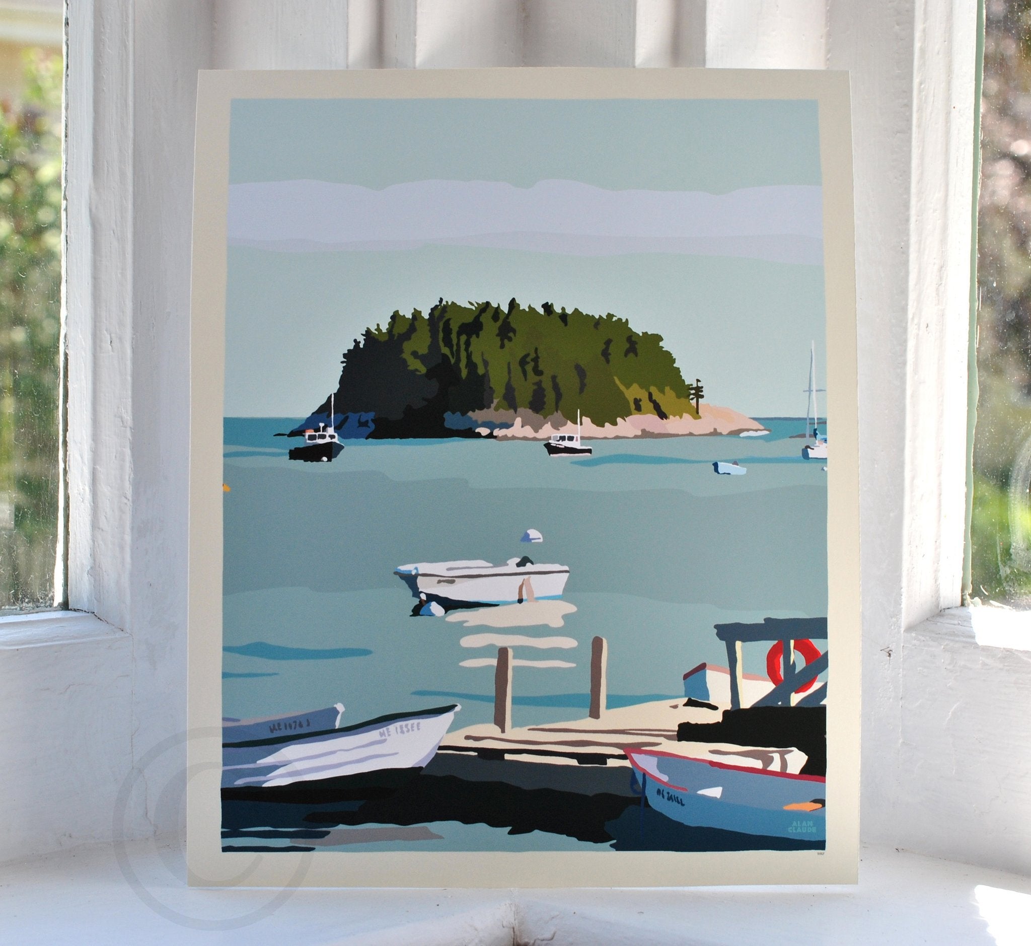 I Am An Island - vertical format - Art Print 8" x 10" Wall Poster - Maine