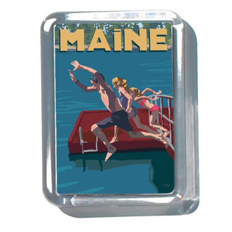 Go Jump In A Lake 2" x 2 3/4" Acrylic Magnet - Maine