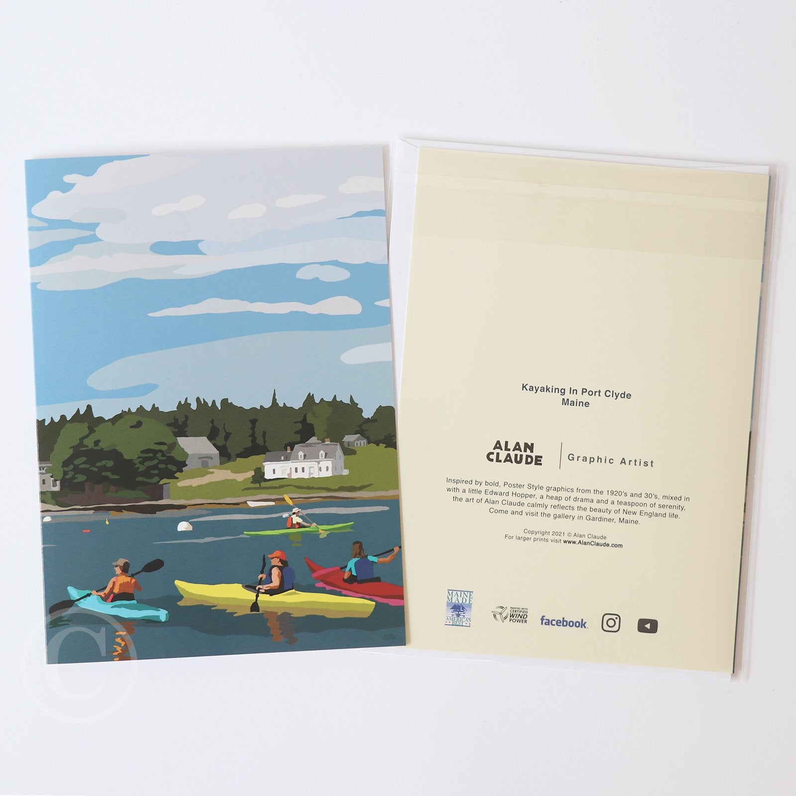 Kayaking in Port Clyde 5" x 7" Notecard - Maine