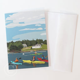 Kayaking in Port Clyde 5" x 7" Notecard - Maine