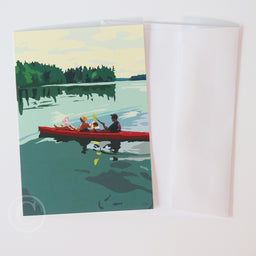 Kayaking On A Lake Notecard 5" x 7"  - Maine