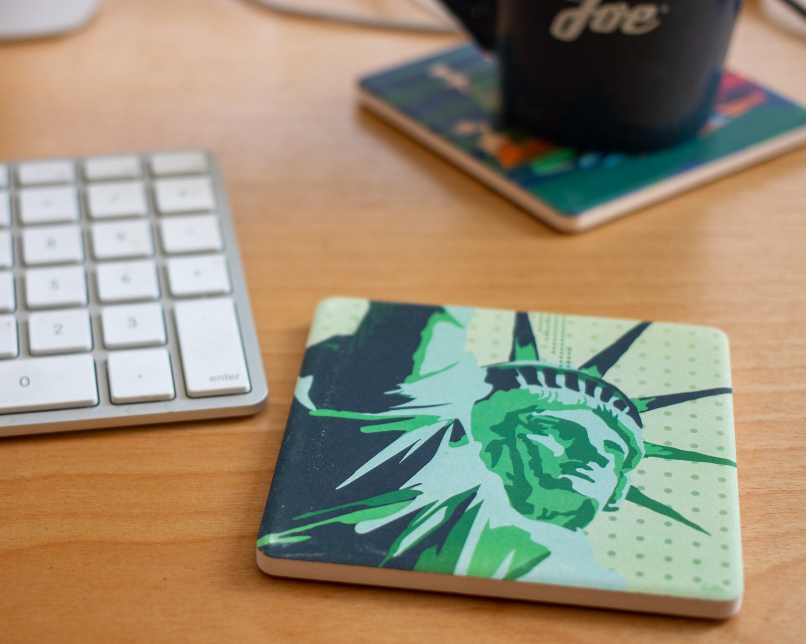 Statue Of Liberty Art Drink Coaster - New York
