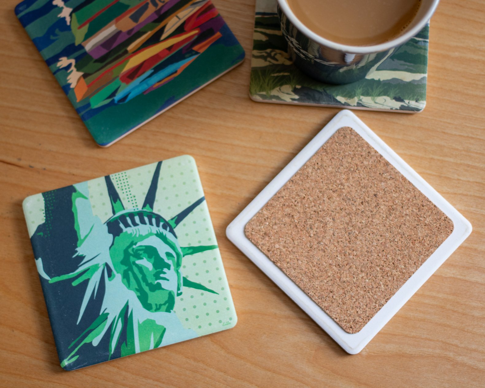 Statue Of Liberty Art Drink Coaster - New York