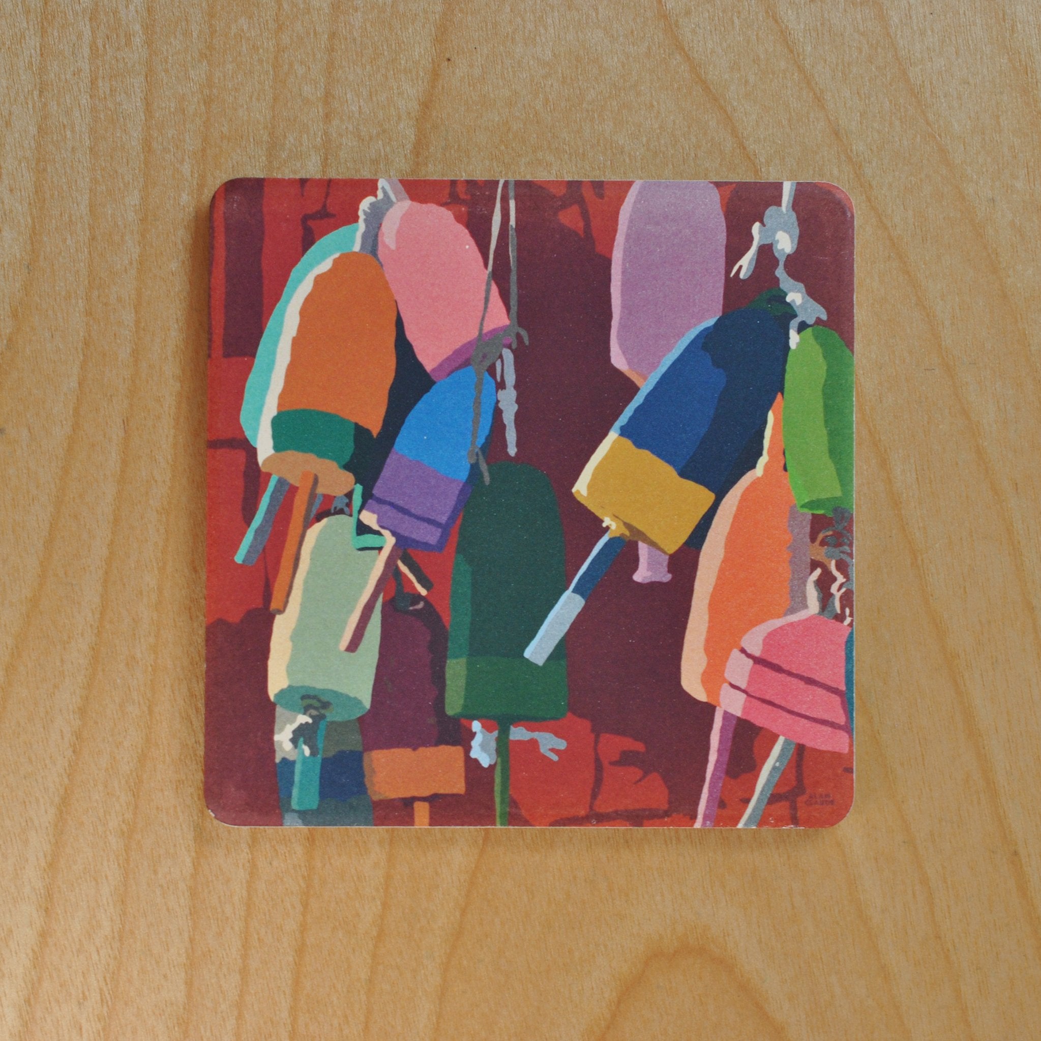 Lobster Buoys Art Coaster
