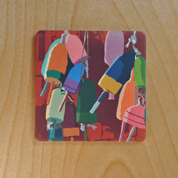 Lobster Buoys Art Coaster
