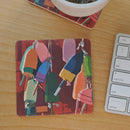 OUIT OF STOCK.  Lobster Buoys Art Drink Coaster - Maine
