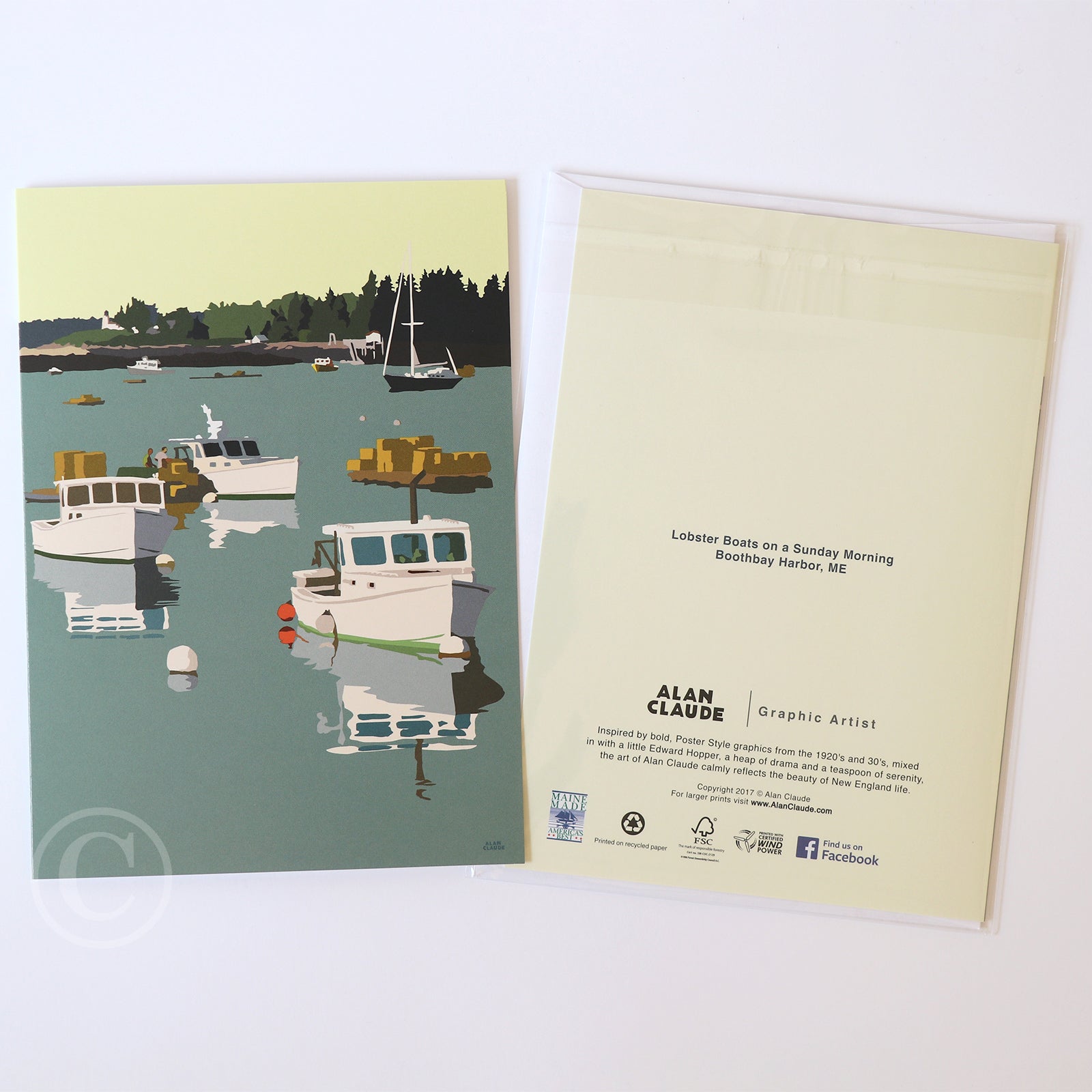 Lobster Boats On A Sunday Morning  Notecard 5" x 7"  - Maine