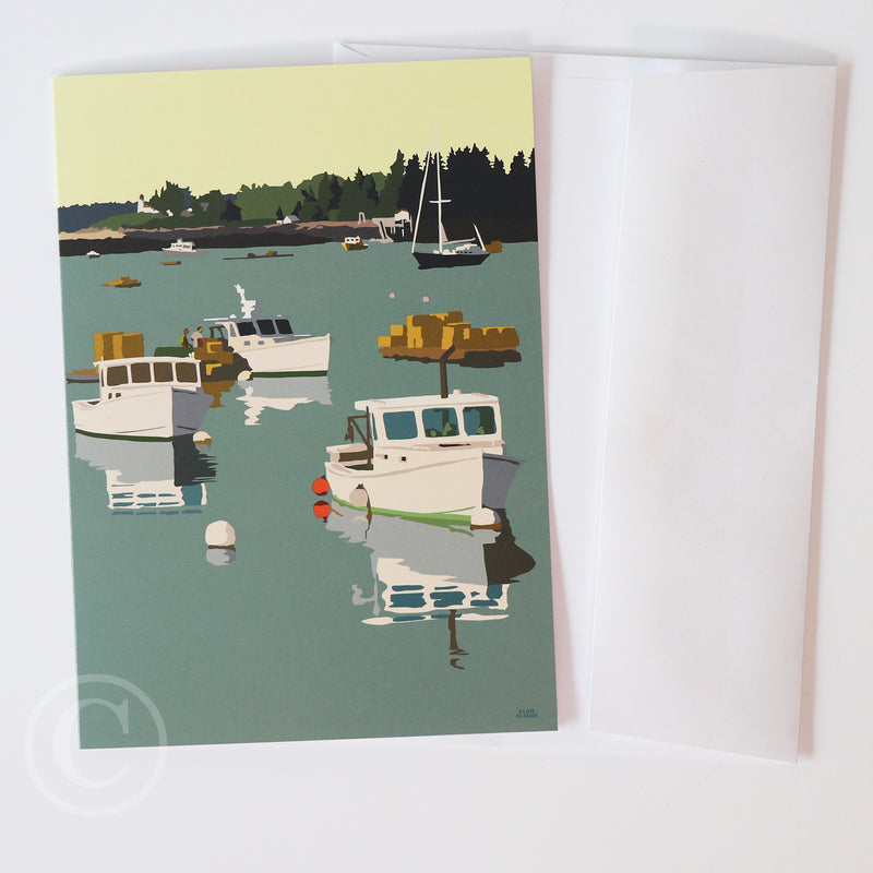 Lobster Boats On A Sunday Morning  Notecard 5" x 7"  - Maine