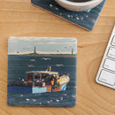 Lobstering at Cape Ann Art Drink Coaster - Massachusetts