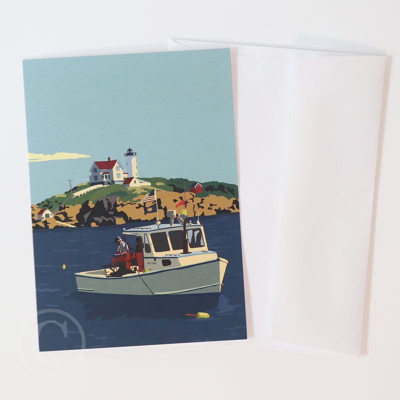 Lobstering At The Nubble Notecard 5" x 7"  - Maine