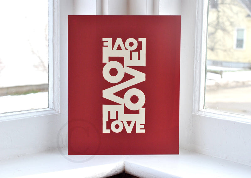 Love Energy Red Art Print 8" x 10" Wall Poster