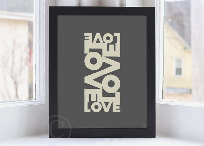 Love Energy - Graphite Art Print 8" x 10" Framed Poster