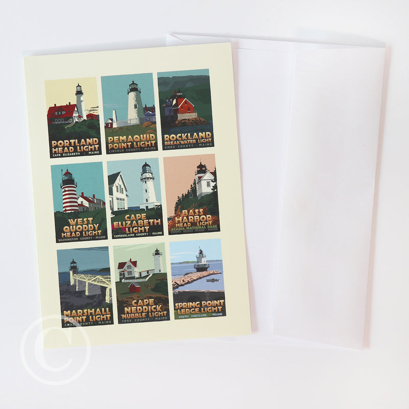 Maine Lighthouse Collection Notecard 5" x 7"  - Maine