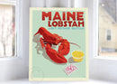 Maine Lobstah Art Print 8" x 10" Wall Poster By Alan Claude