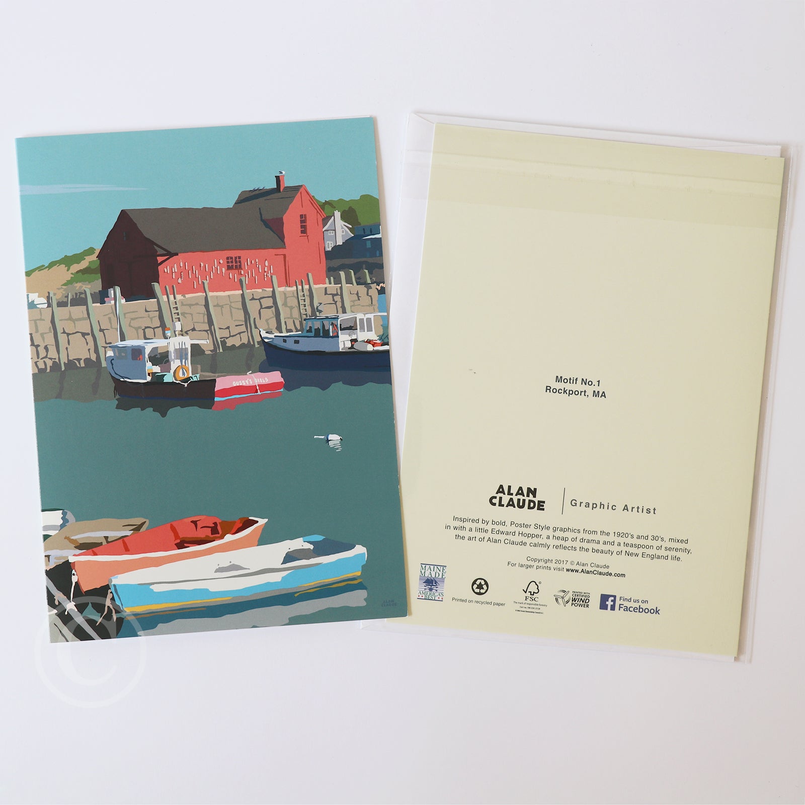 Motif No. 1  Notecard 5" x 7"  - Massachusetts