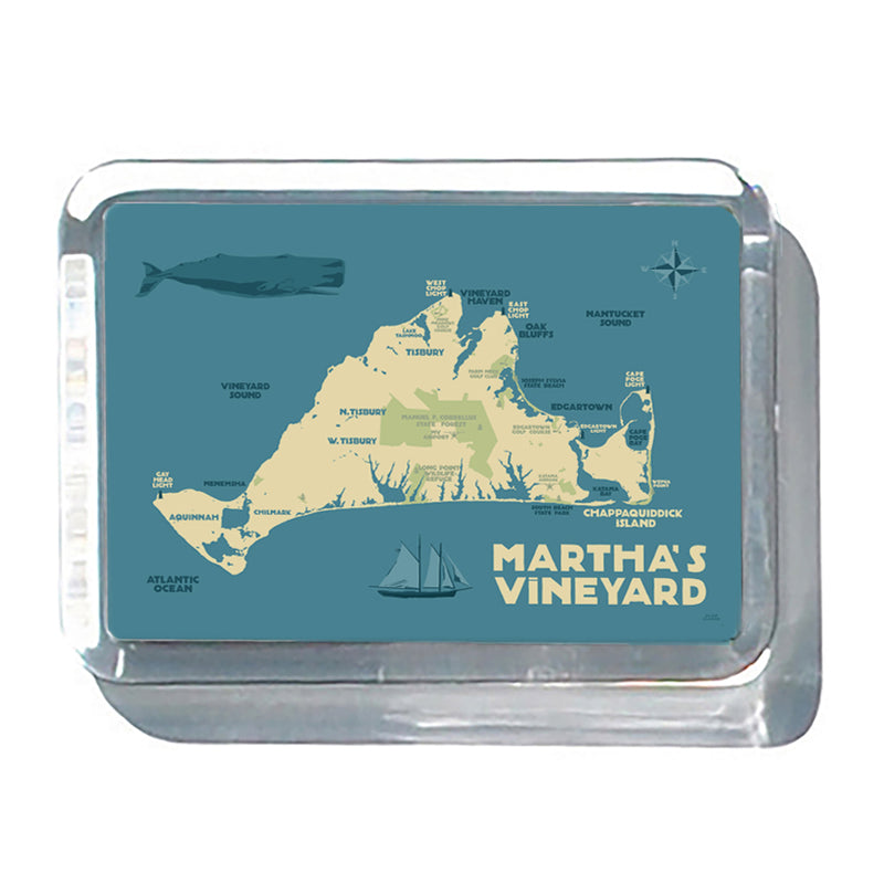 Marthas Vineyard Map 2" x 2 3/4" Acrylic Magnet - Massachusetts