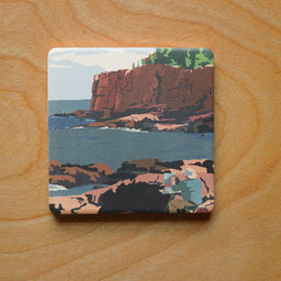Painting In Acadia National Park Art Drink Coaster - Maine