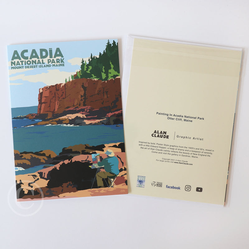 Painting In Acadia National Park 5" x 7" Notecard - Maine