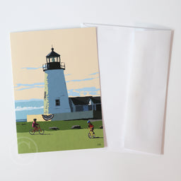 Pemaquid Bicycle Girls Notecard 5" x 7"  - Maine