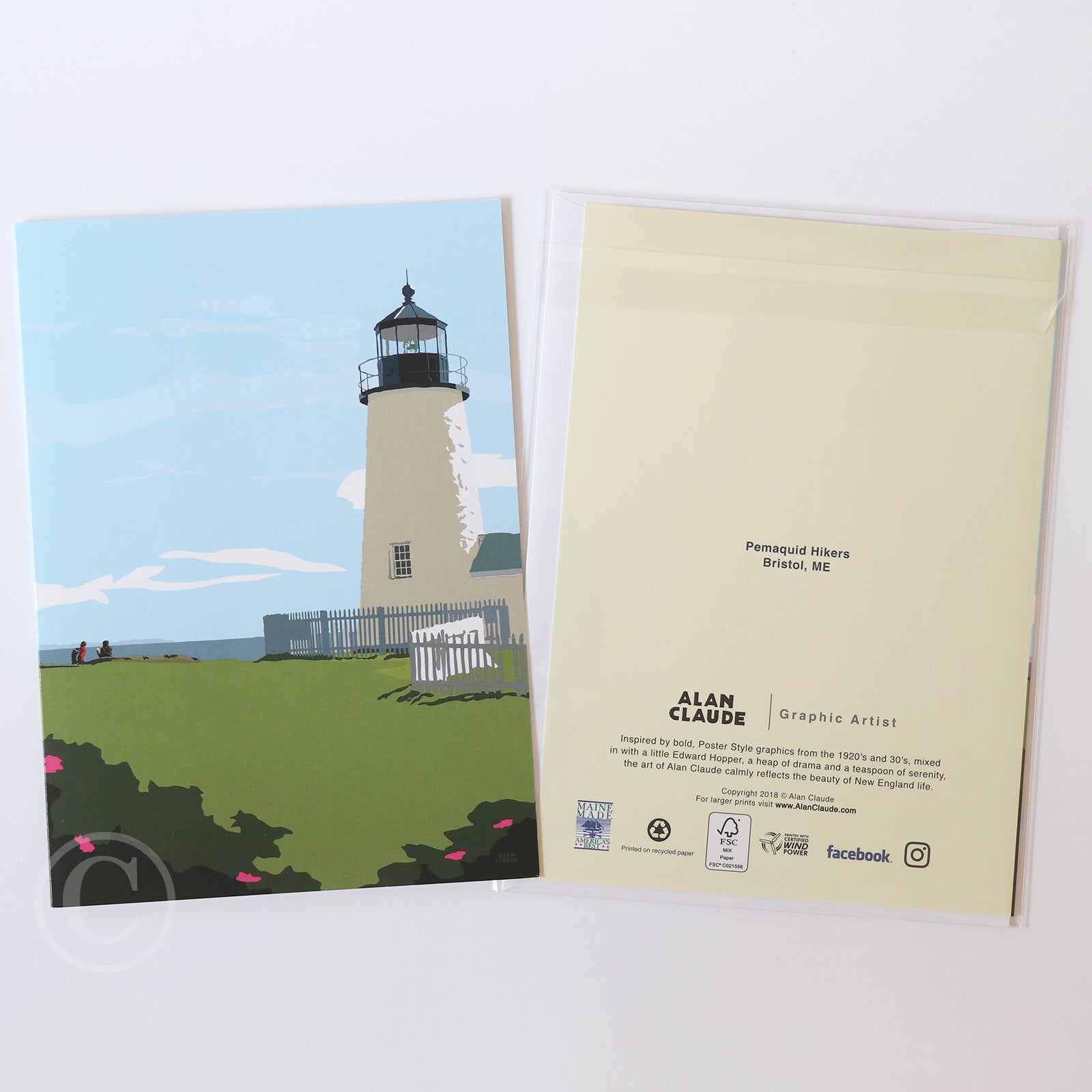 Pemaquid Hikers Notecard 5" x 7"  - Maine