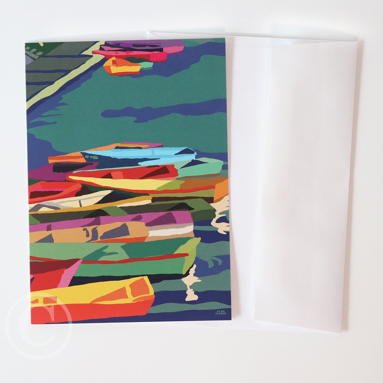 Perkins Cove Dinghies Notecard 5" x 7"  - Maine