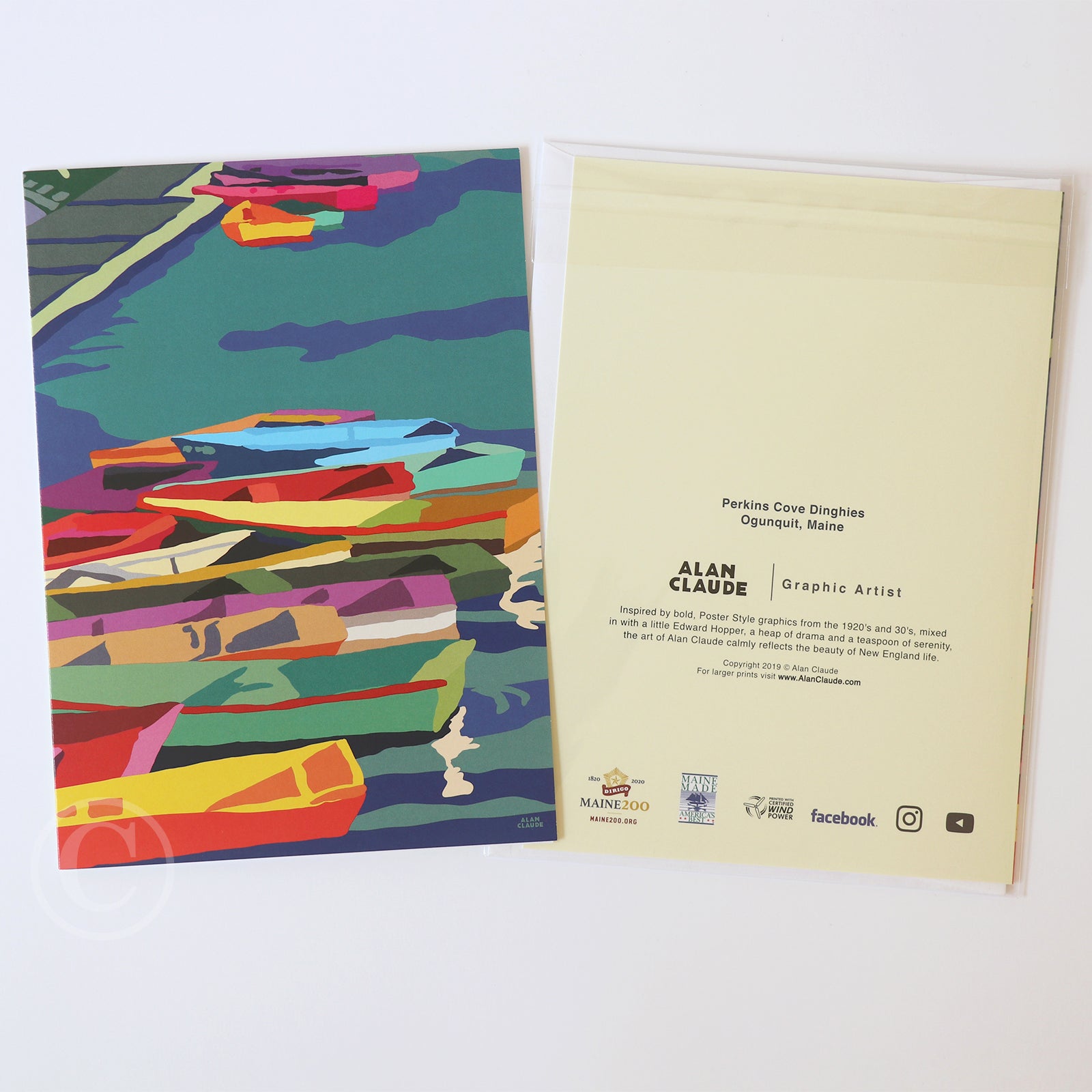 Perkins Cove Dinghies Notecard 5" x 7"  - Maine