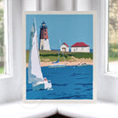 Point Judith Light Art Print 8" x 10" Wall Poster - Rhode Island