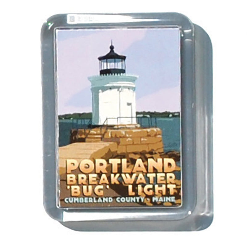 Portland Breakwater "Bug" Light 2" x 2 3/4" Acrylic Magnet - Maine