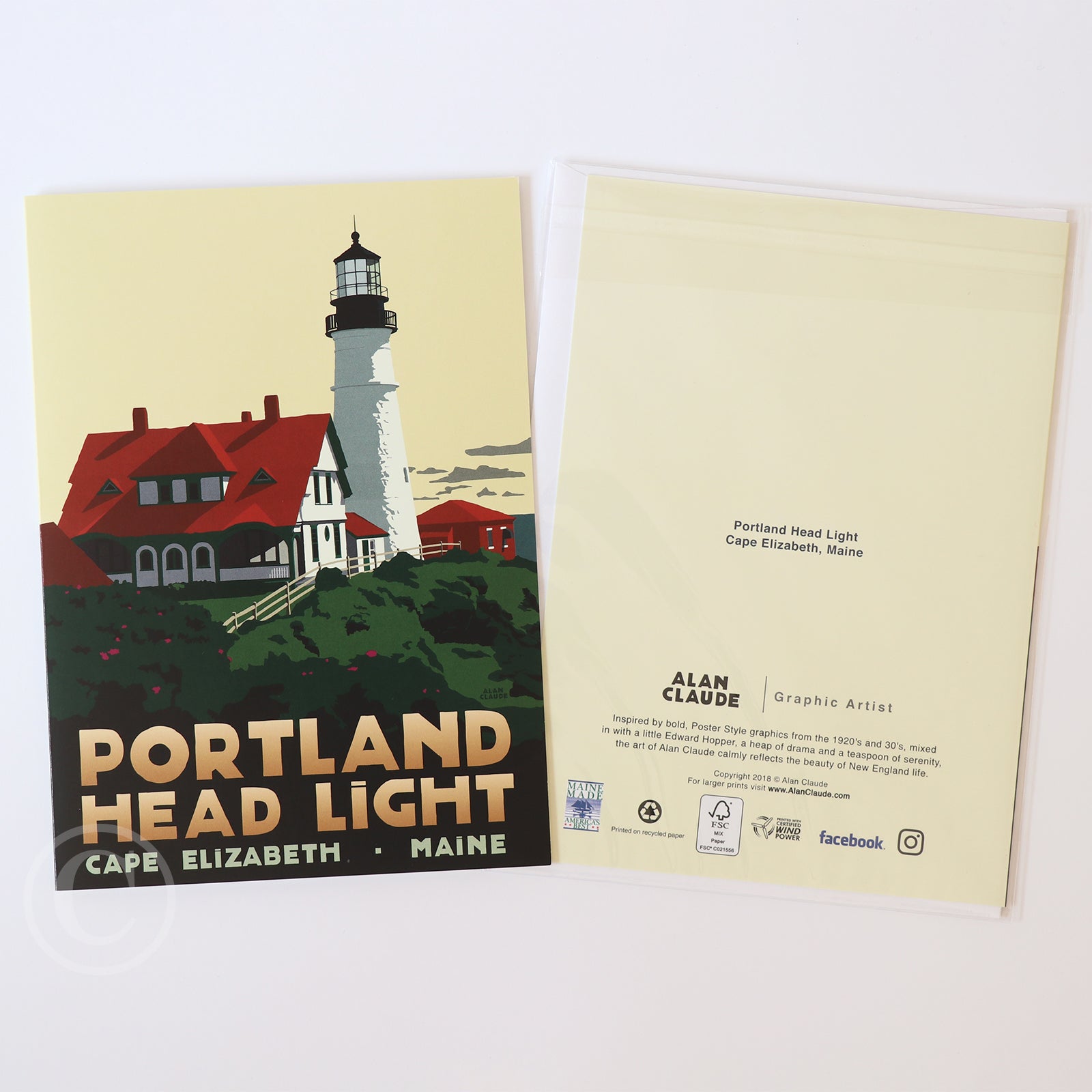 Portland Head Light Notecard 5" x 7"  - Maine