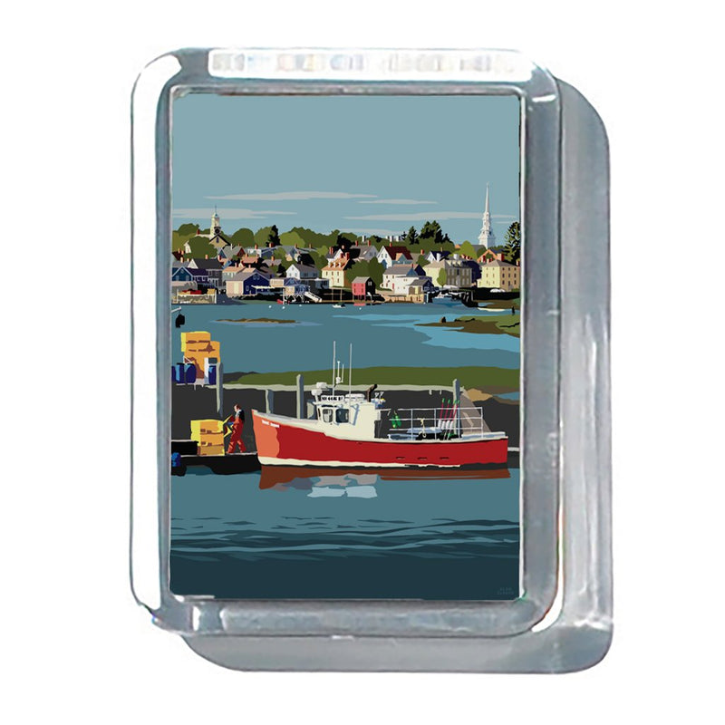 Red Lobster Boat 2" x 2 3/4" Acrylic Magnet - New England