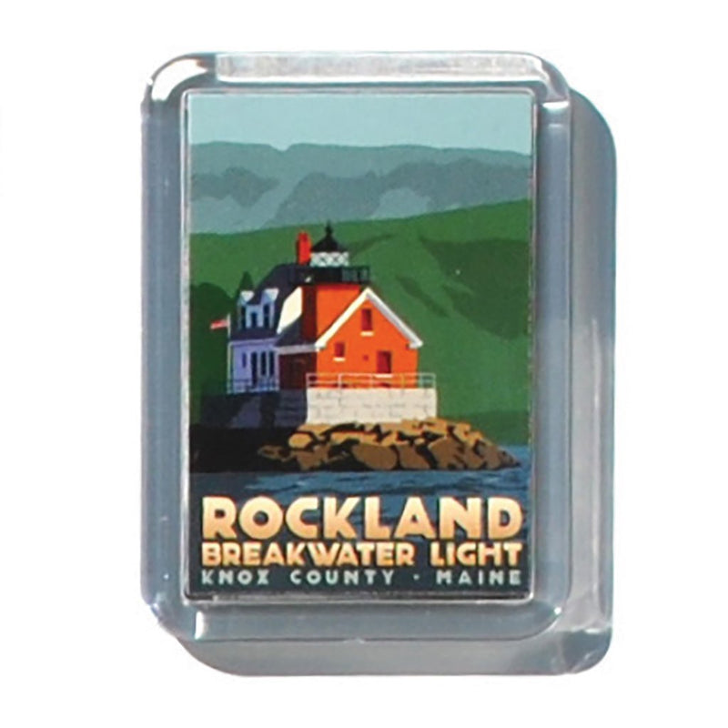 Rockland Breakwater Light 2" x 2 3/4" Acrylic Magnet - Maine
