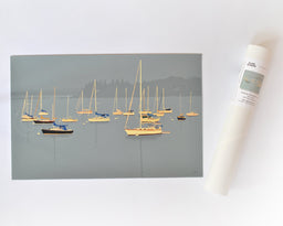 Sailboats in Rockland Harbor Art Print 11" x 17" Wall Poster - Maine