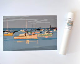 Sunset At Minot's Ledge Light Art Print 11" x 17" Wall Poster - Massachusetts