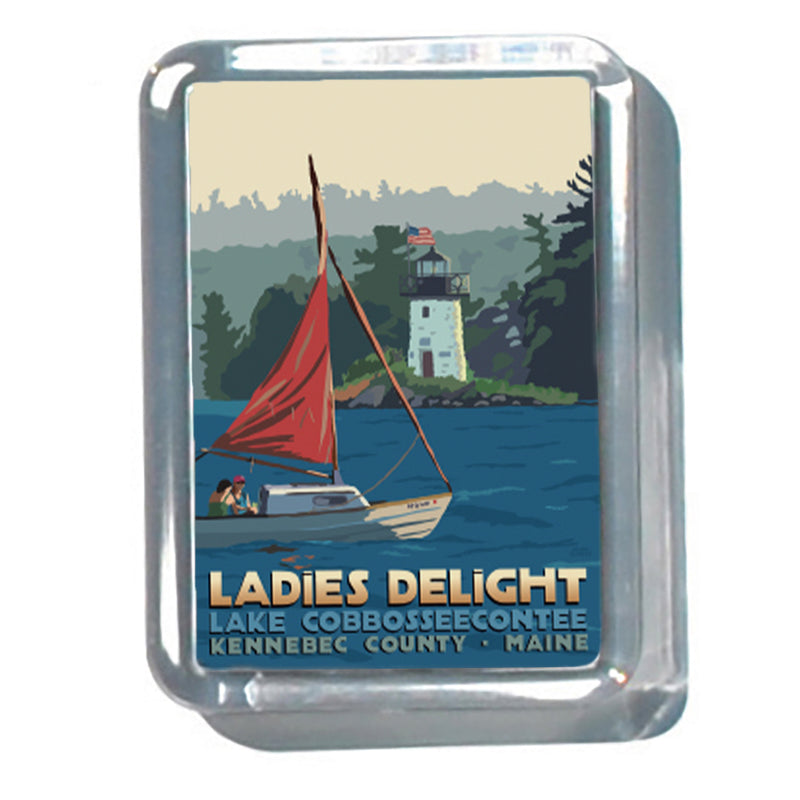 Sailing Ladies Delight Art Print 2" x 2 3/4" Acrylic Magnet - Maine