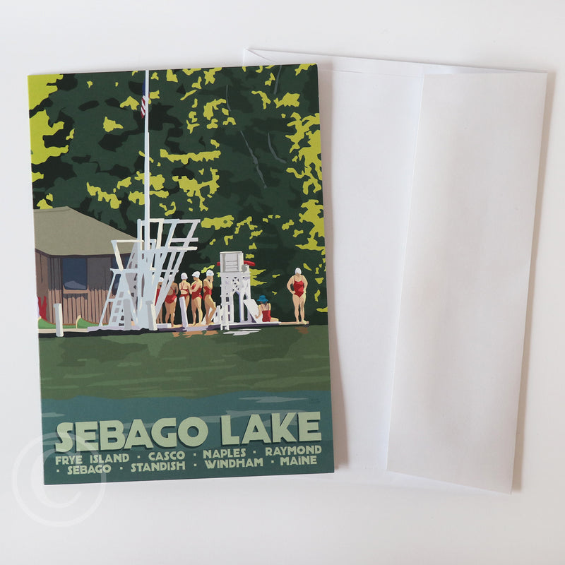 Sebago Swimmers Notecard 5" x 7"  - Maine