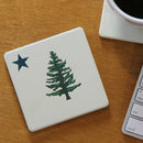 OUT OF STOCK.    1901 Maine State Flag Art Drink Coaster