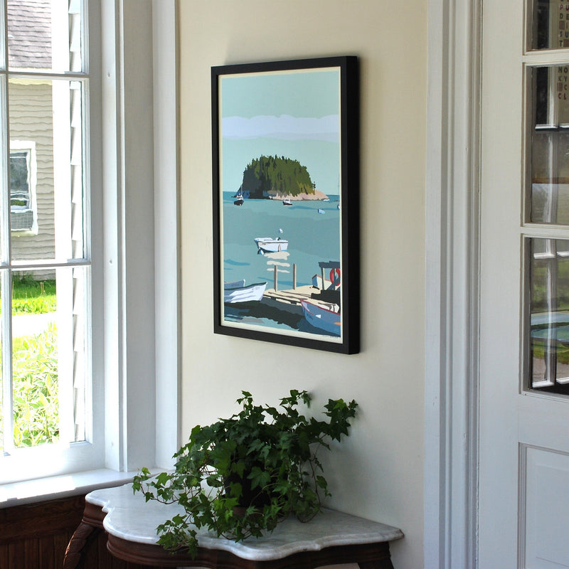 I Am An Island - vertical format - Art Print 18" x 24" Framed Wall Poster - Maine