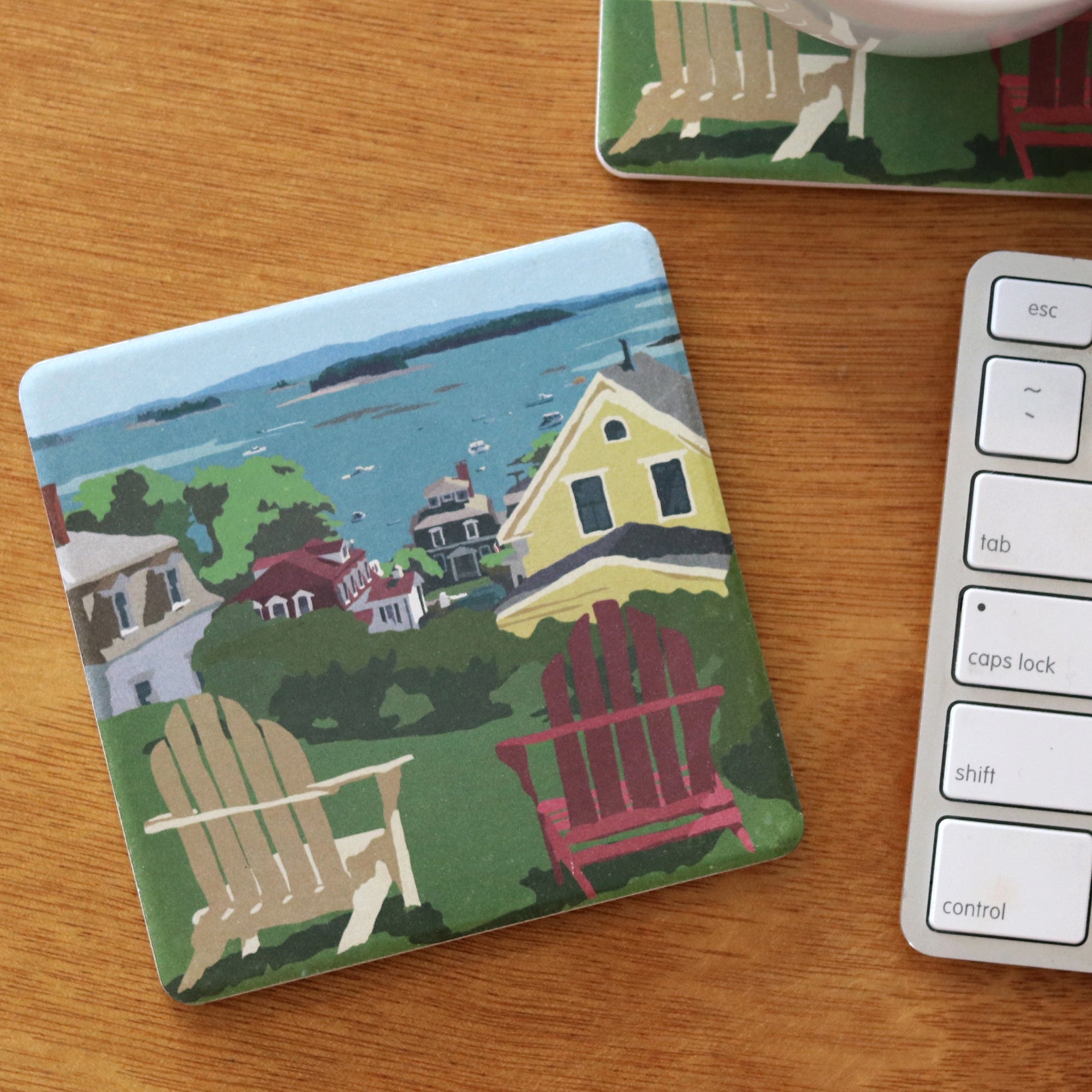 Stonington Harbor Art Drink Coaster