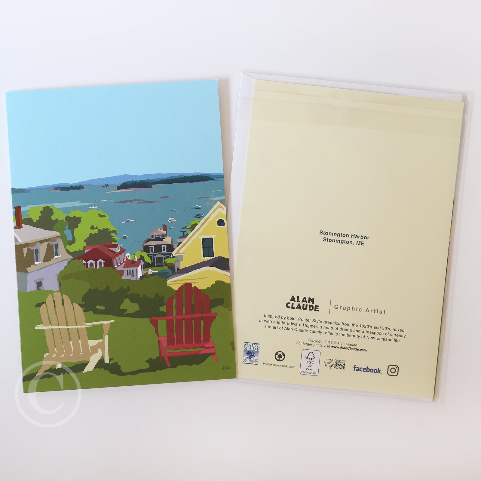 Stonington Harbor Notecard 5" x 7"  - Maine