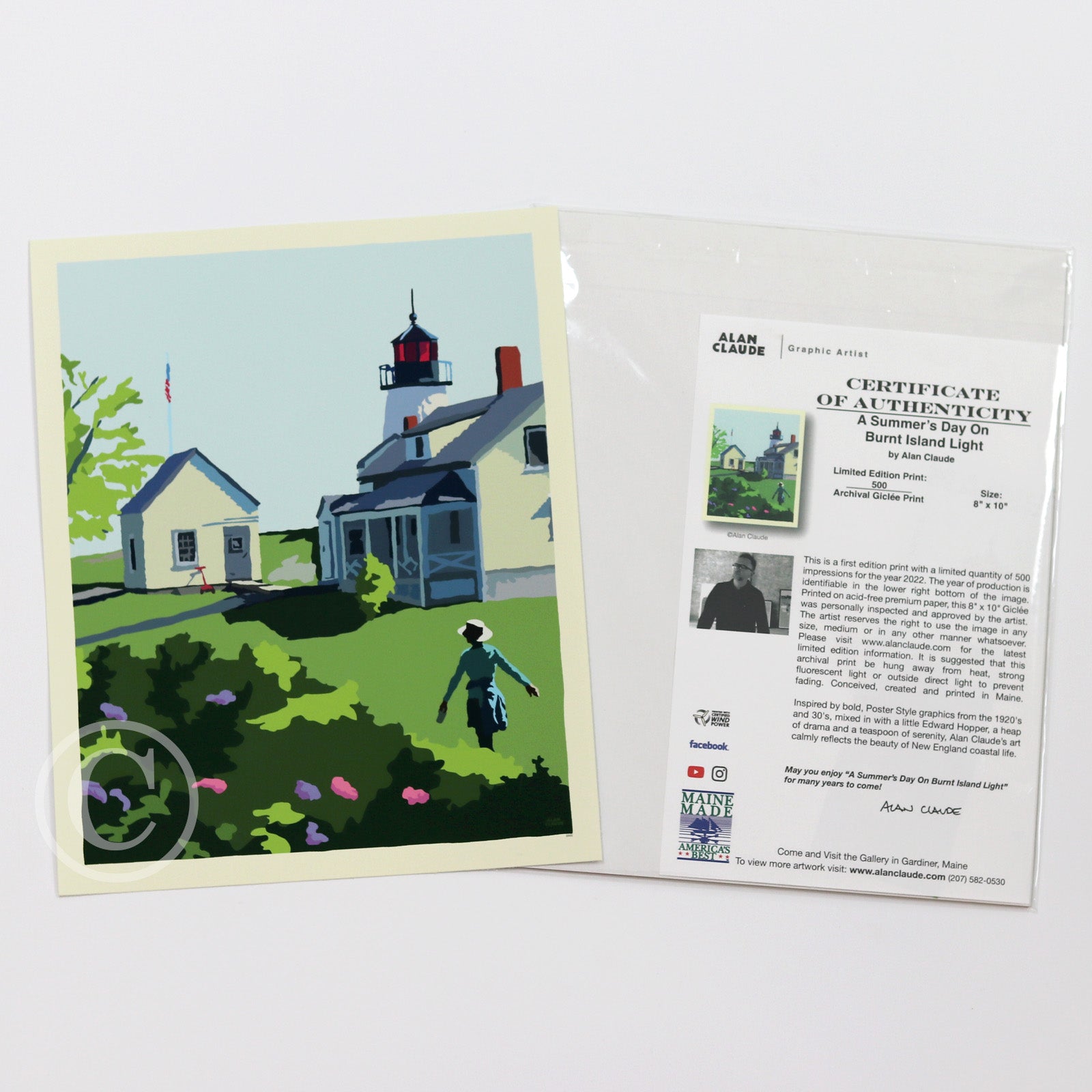 A Summer's Day on Burnt Island Art Print 8" x 10" Wall Poster By Alan Claude