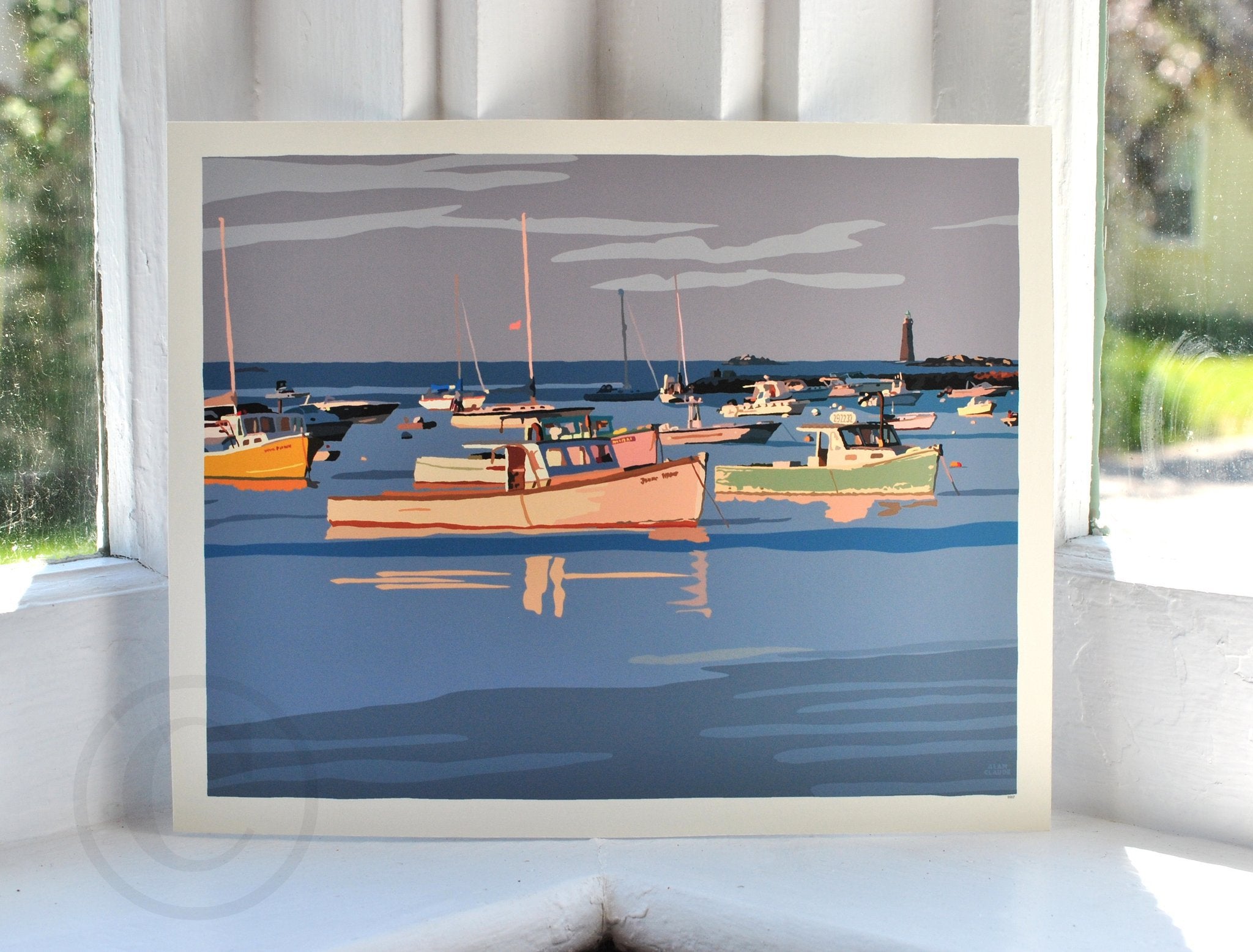 Sunset at Minot's Ledge Light Art Print 8" x 10" Wall Poster - Massachusetts