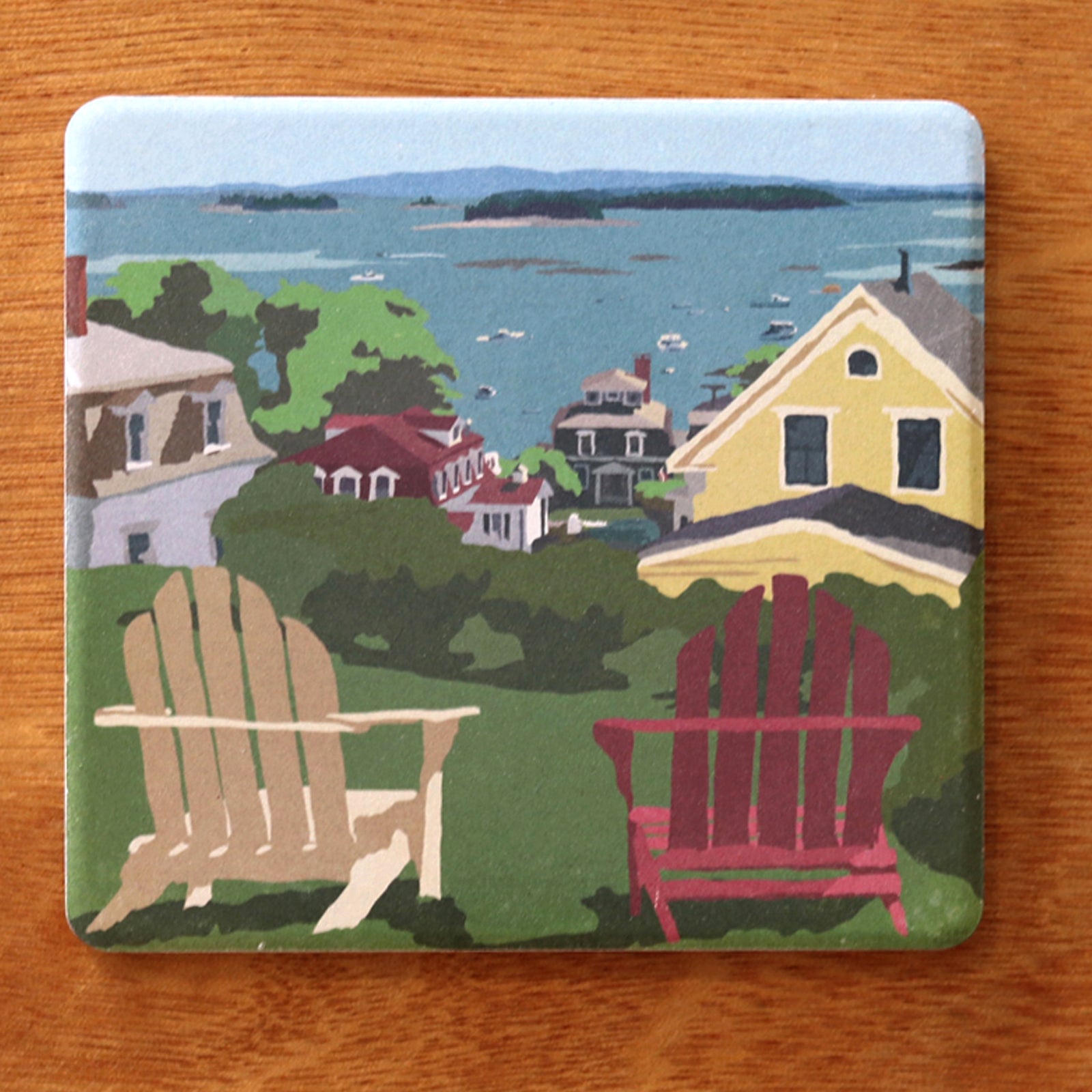 Stonington Harbor Art Drink Coaster