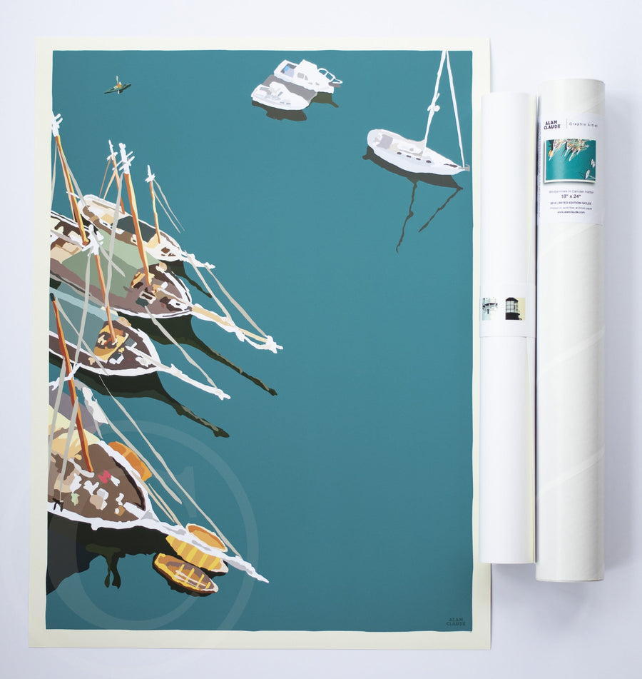 Windjammers in Camden Harbor Art Print 18" x 24" Wall Poster